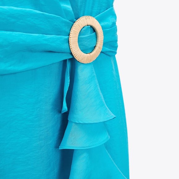 NWT Turquoise Midi Ruffle Dress 2023 - Picture 5 of 8